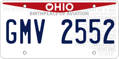 OH license plate GMV2552