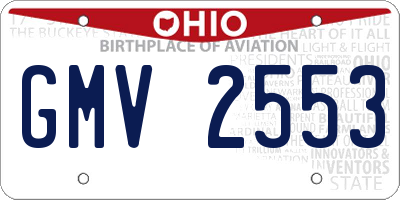 OH license plate GMV2553