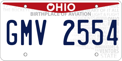 OH license plate GMV2554