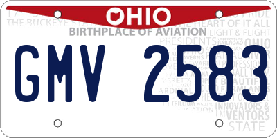 OH license plate GMV2583
