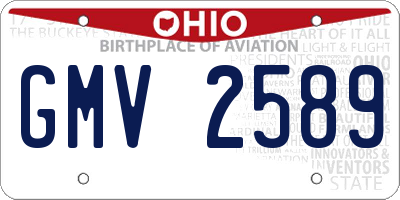 OH license plate GMV2589