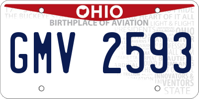 OH license plate GMV2593