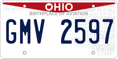 OH license plate GMV2597