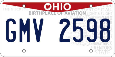 OH license plate GMV2598