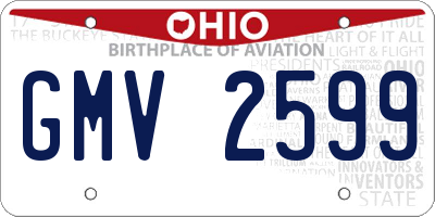 OH license plate GMV2599
