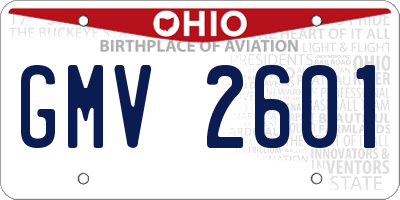 OH license plate GMV2601