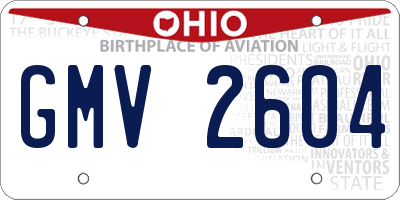 OH license plate GMV2604