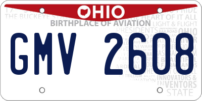 OH license plate GMV2608