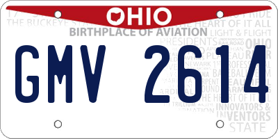 OH license plate GMV2614