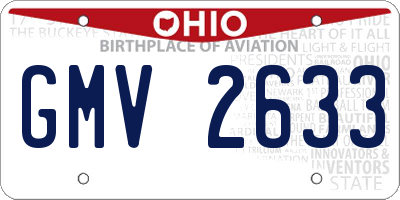 OH license plate GMV2633