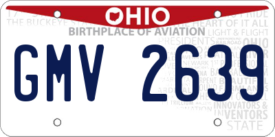OH license plate GMV2639