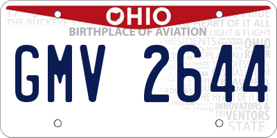 OH license plate GMV2644