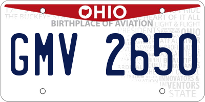 OH license plate GMV2650