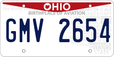 OH license plate GMV2654