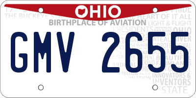 OH license plate GMV2655
