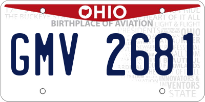 OH license plate GMV2681