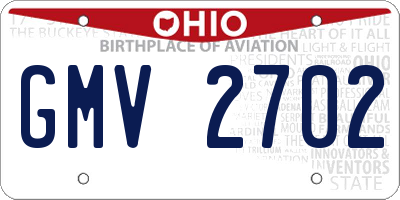 OH license plate GMV2702