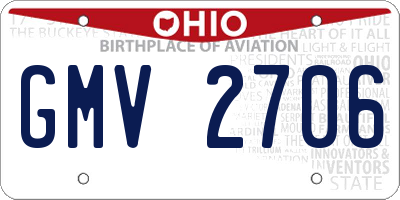 OH license plate GMV2706