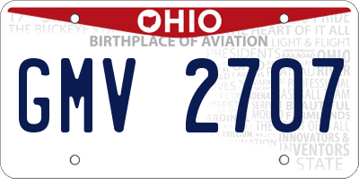OH license plate GMV2707