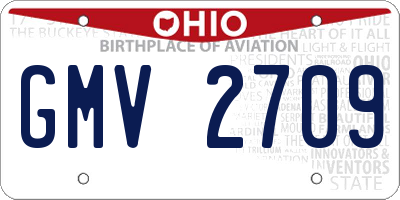 OH license plate GMV2709