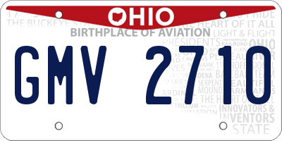 OH license plate GMV2710