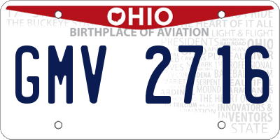 OH license plate GMV2716