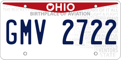 OH license plate GMV2722