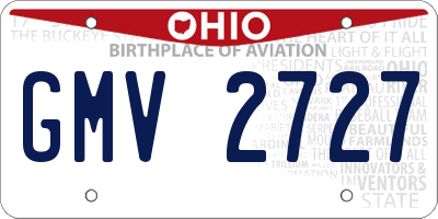 OH license plate GMV2727
