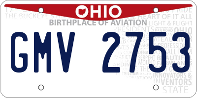 OH license plate GMV2753