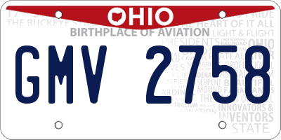 OH license plate GMV2758