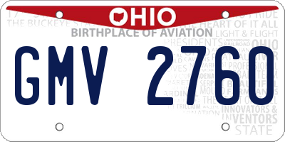 OH license plate GMV2760