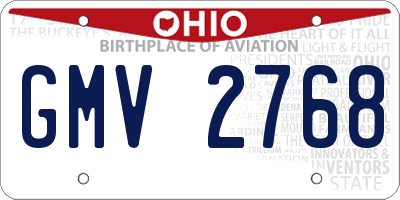 OH license plate GMV2768