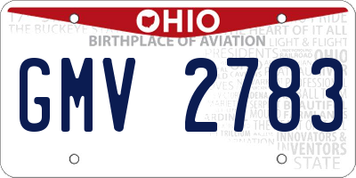 OH license plate GMV2783