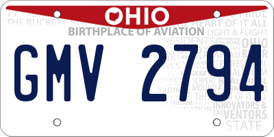 OH license plate GMV2794
