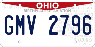 OH license plate GMV2796