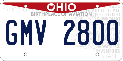 OH license plate GMV2800