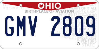 OH license plate GMV2809