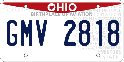 OH license plate GMV2818