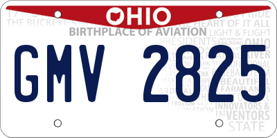 OH license plate GMV2825