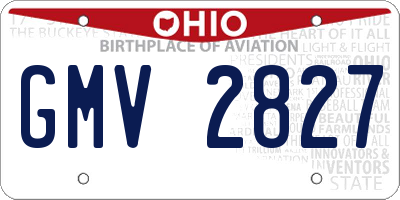 OH license plate GMV2827