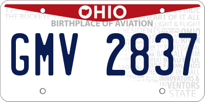 OH license plate GMV2837