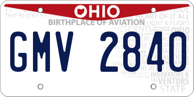 OH license plate GMV2840