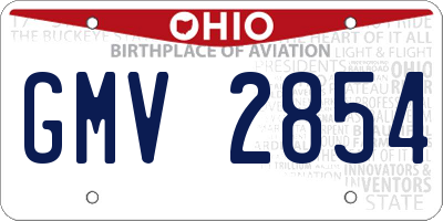 OH license plate GMV2854