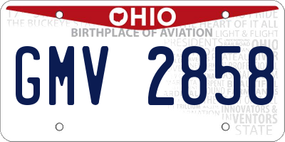 OH license plate GMV2858