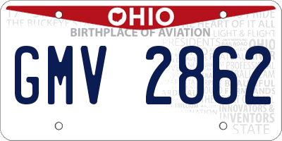 OH license plate GMV2862