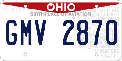 OH license plate GMV2870