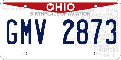 OH license plate GMV2873