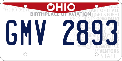 OH license plate GMV2893