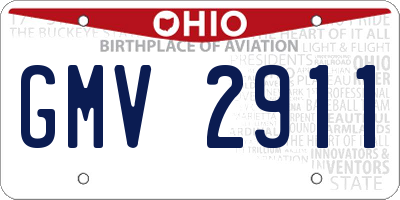 OH license plate GMV2911