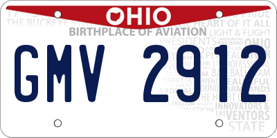 OH license plate GMV2912